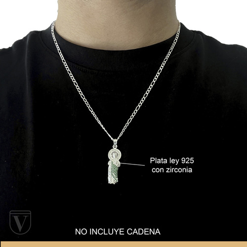 Dije Medalla San Judas Tadeo De Plata Ley 925 Con Zirconias Color Plateado