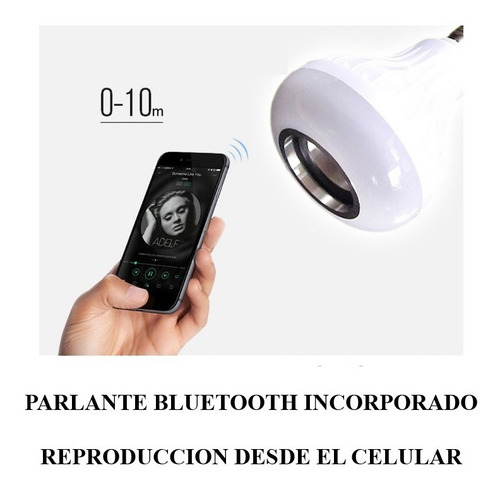 Imagen 3 de 10 de Lampara Luces Led Rgb Parlante Bluetooth Control Remoto
