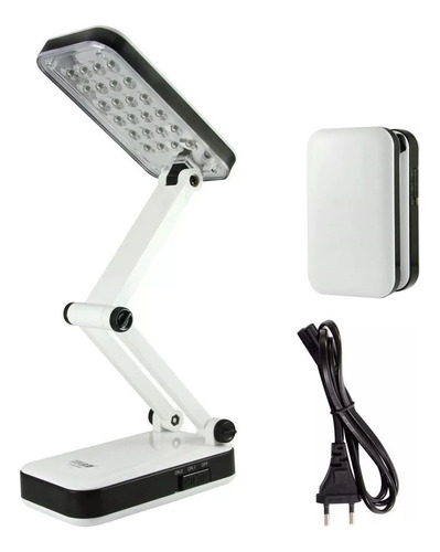 Lámpara De Escritorio Led Plegable Recargable Velador Caoba