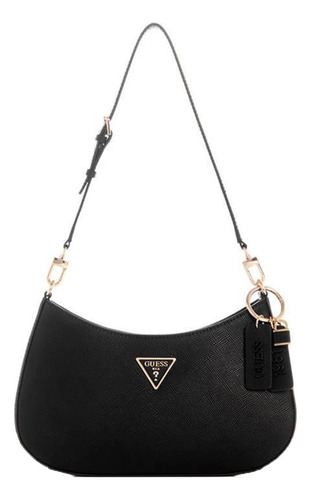 Bolso De Hombro Guess Noelle Con Cierre Superior Negro Y 3 R