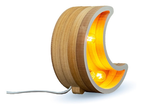 Imagen 2 de 4 de Lampara Luna Decorativa Nordica Escandinava Interruptor