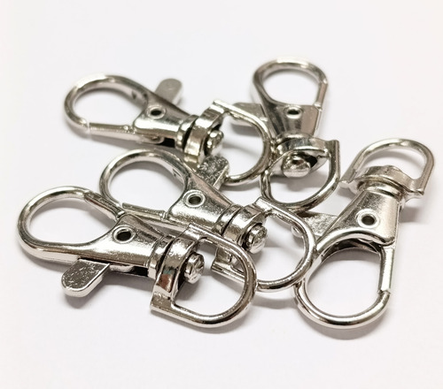 Mosqueton 10 Mm Gatillo Llaveros Por 10 Unidades Niquel