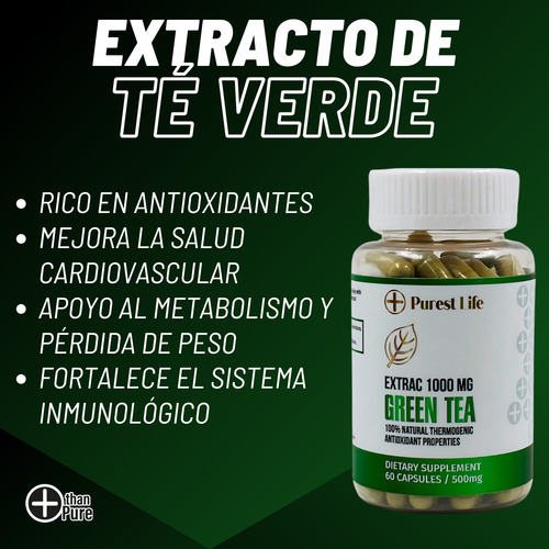 Extracto De Té Verde Termogénico Antioxidante Natural 60cáps