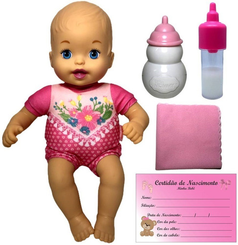 Boneca Bebê Menina Little Mommy Recém Nascida Rosa Original