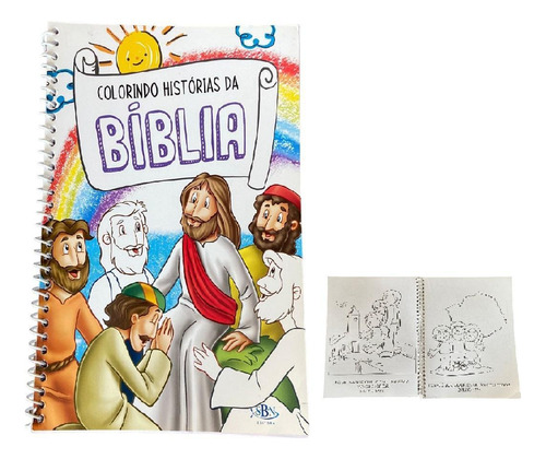 Livro Com Espiral Colorindo Histórias Da Bíblia Infantil