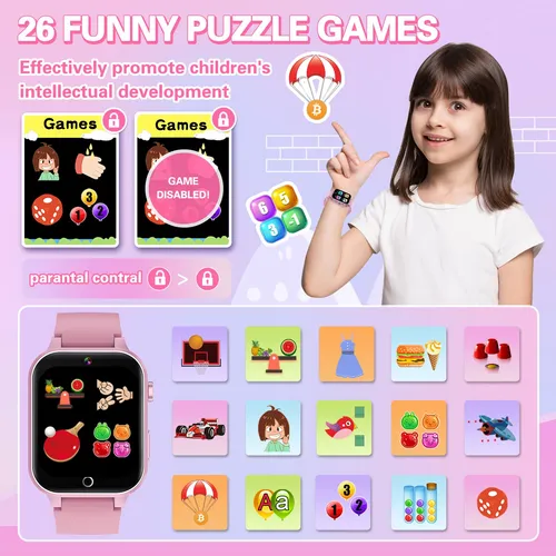 Reloj Inteligente Para Niñas 6 A 12 Años Pantalla Táctil Hd