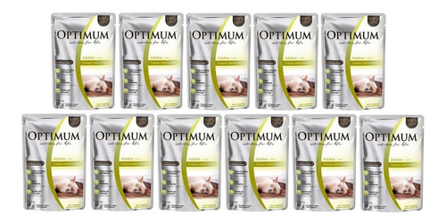 Kit 11 Unidades Optimum Ração Sachê Cat Adulto Sabor Frango