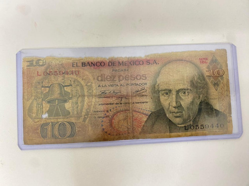 Billete Coleccionable De $10 Pesos Por $350