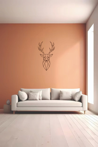 Sticker Calca Cara De Venado Para Pared De Sala O Recamara