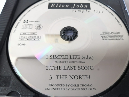 Elton John Cd Musical Promocional Original (sin Caratula)