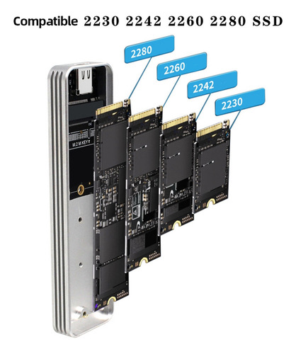 Unidad De Estado Sólido M.2 Nvme, Carcasa Externa, Disco Dur