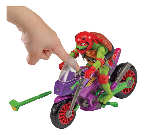 Tmnt Rafael Con Motocicleta Purple Dragon Cycle With Raphael