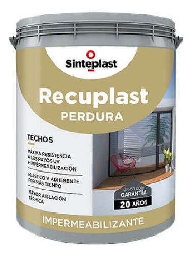  Pintura Recuplast Perdura Rojo Frentes 20 Lts Sinteplast