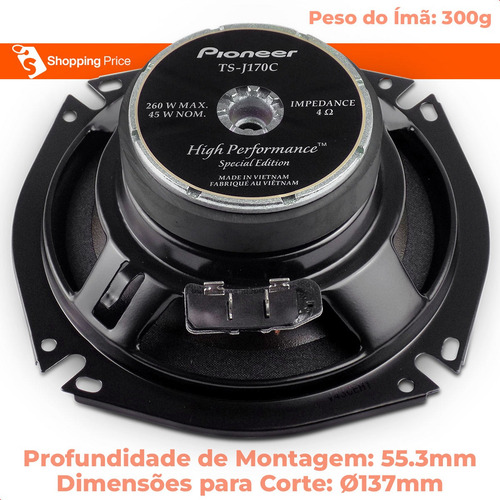Kit Duas Vias Alto Falante 6,3/4 45w Rms Ts-j170c Pioneer