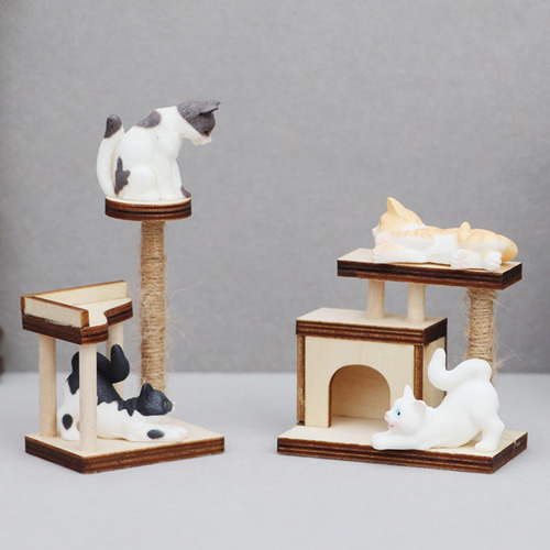 Mini Árbol Para Gatos De Madera Con Marco De Escalada Para