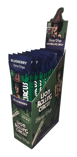 Imagen 2 de 6 de Papel Para Armar Sedas Lion Hemp Wrap Blueberry Saborizada