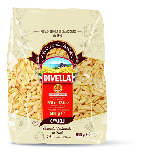 Macarrão Italiano Cavatelli Artesanal Divella Massa Pct 500g