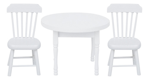 Mesa Doll House 1:12 Sillas De Comedor Redondas, Minimuebles