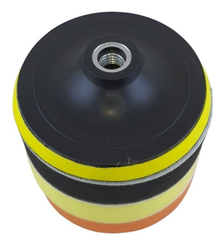 Imagen 5 de 10 de Set Pads 5 Pulgadas + Backing Plate M14 Amarillo/negro/naran