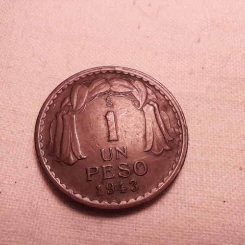 Moneda De Chile De 1 Peso Año 1943 - Ver Envío