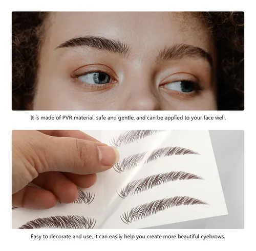 5 Hojas Prácticas De Pegatinas Artificiales Para Cejas, De S