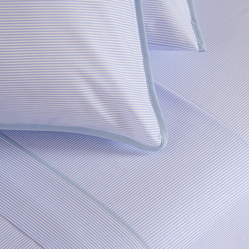 Fronha Avulsa 200 Fios Stripes Scavone 50cm X 70cm Cor Azul