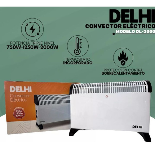 Convector Electrico Delhi 2000w Blanco