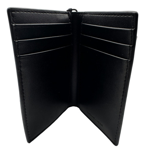 Michael Kors Tarjetero Billeter Original Nuevo Plata Cartera Negro Liso