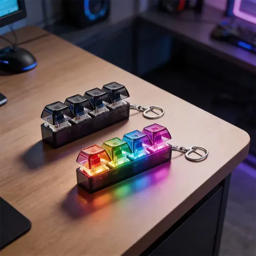 Llavero Clicker Teclado Antiestrés – Teclas De ABS Transparente Con Sonido, Portátil Y Divertido, Regalo Para Oficina Y Estudio