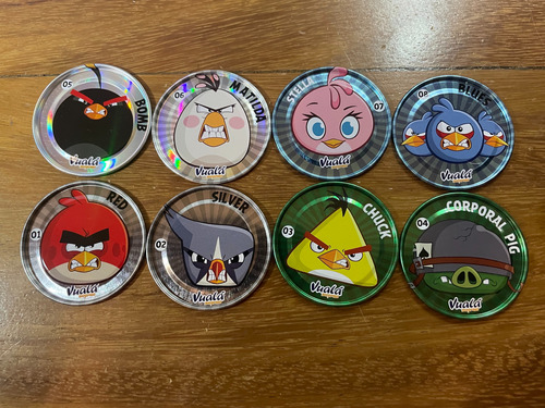 Colección  Completa Mega Caps Tazos Angry Birds Vuala 8 Pza