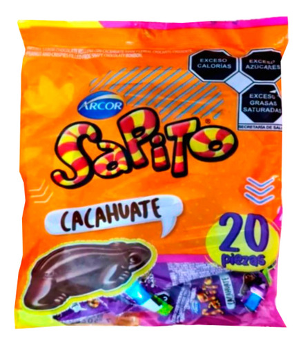 Chocolates Sapito | Cacahuate | Bolsa 20 Pzas