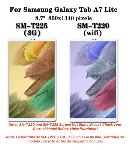 Pantalla Lcd Con Marco For Samsung Tab A7 Lite T220 T225