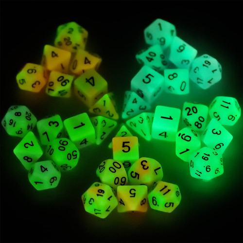 Juego De Dados Dnd Brillan En La Oscuridad Calabozos Y Drago