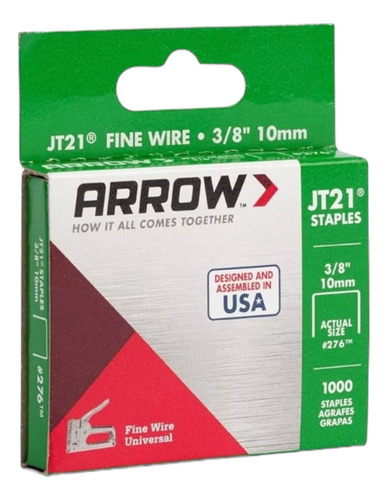 Grapas Arrow Mod. 214 Jt21 1/4 PLG (6mm) Caja 1000 Unidades
