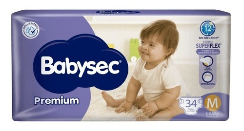 Pañales Babysec Premium Hiper M X 34 Unidades