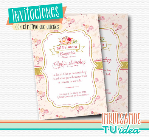 Estampita De Comunión Nena Imprimible