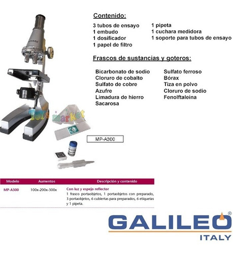 Imagen 3 de 6 de Juego De Quimica Y Biologia Completo Con Microscopio Galileo