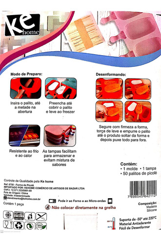 Imagem 7 de 8 de Forma De Picolé Em Silicone Com Tampa Faz 3 Sorvetes Zig Zag