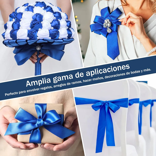 5 Rollos De Cinta Satinada De Colores Con Decoración De 4 Cm