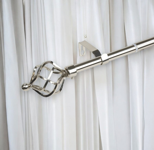 Set 2 Cortineros Extensibles De Lujo Metálicos 70 A 120 Cm Plateado