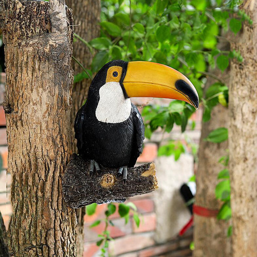 Resina Tucan En El Tocón Estatuilla Árbol Abrazador