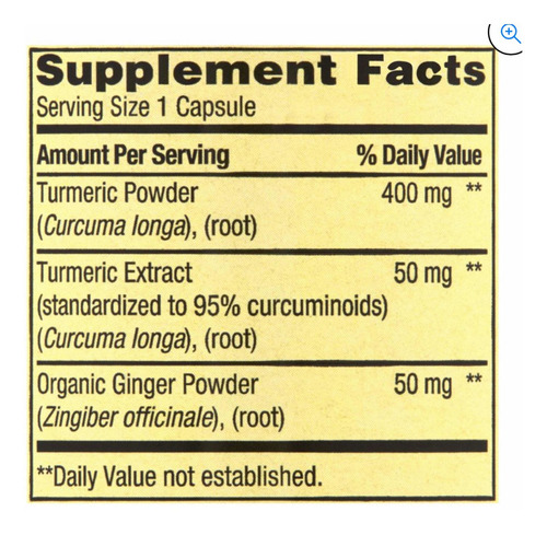Tumeric Curcumim Spring Valley 500mg Importado 250 Capsulas