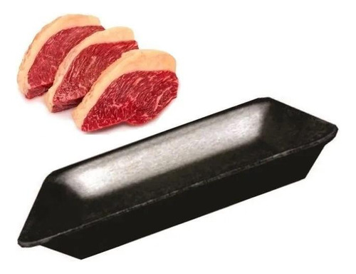 400 Bandeja De Isopor Preta B04 Funda 26x14x2,9cm (1pct)