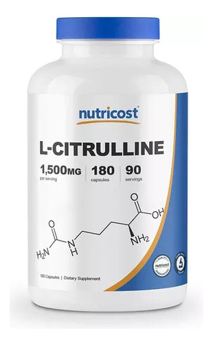 Nutricost  L-citrulina L -citrulline 1500mg  180cps