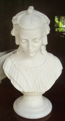 Busto Italiano De La Madonna De Lippi En Alabastro