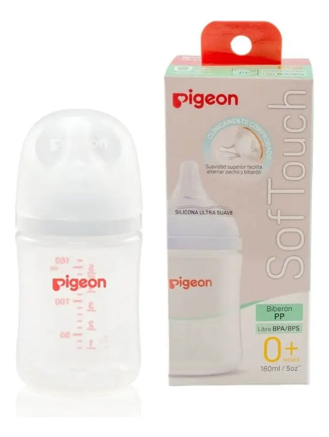 Imagen de Pigeon 80834 Biberón Blanco De 160ml Blanco Biberón Softouch Pigeon Pp