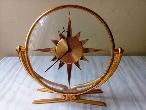 Bello Único Reloj Mesa Vintage Antiguo Años 50 Funcionando 