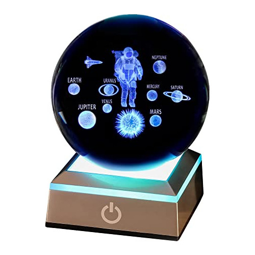 3d Solar System Model Crystal Ball Led Night Light, Ast...