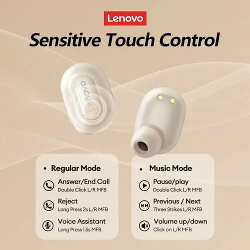 Lenovo-auriculares inalámbricos PD1X con micrófono, audífonos