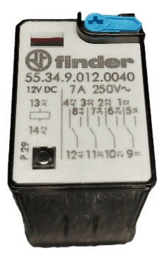 Relé Electromagnético Finder Mod.5534 De 4 Inversores 12vdc